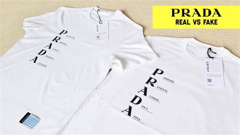 prada t shirt original vs fake|prada clothing brand logo.